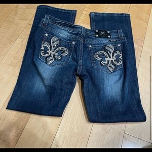 Miss Me Fleur de Lis Mid Rise Bootcut Jeans new without tags